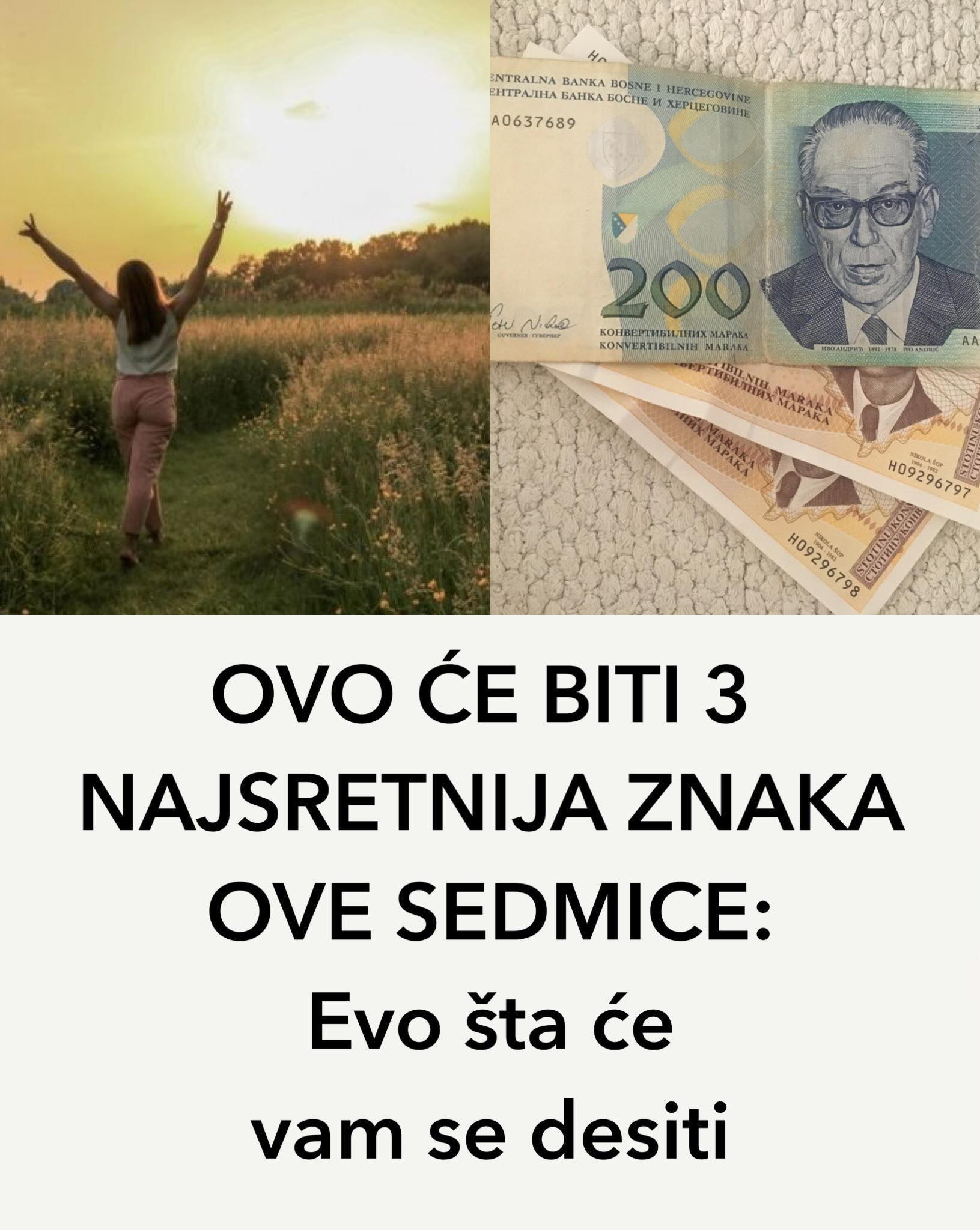 POGLEDAJTE 3NAJSRETNIJA ZNAKA OVE SEDMICE: