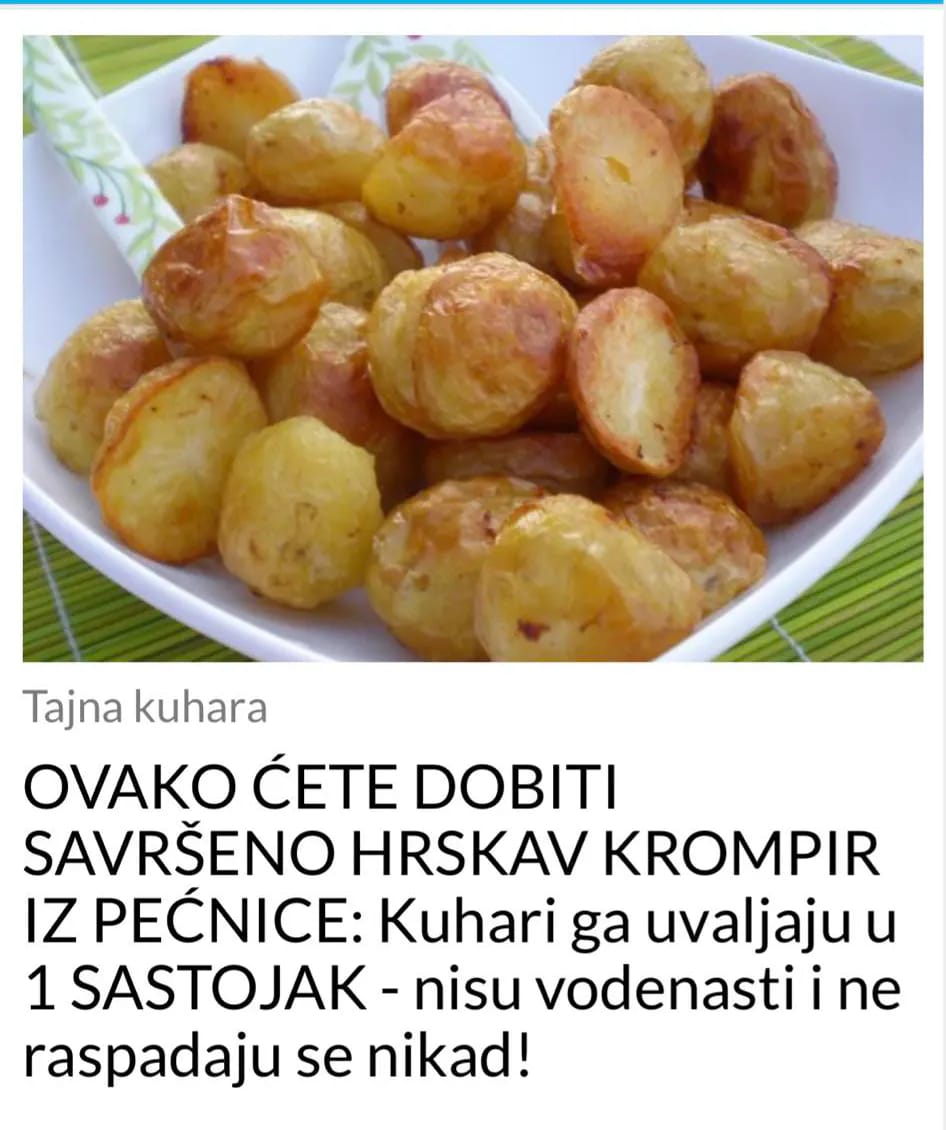 POGLEDAJTE KAKO CE TE DOBITI HRSKAV KROMPIR