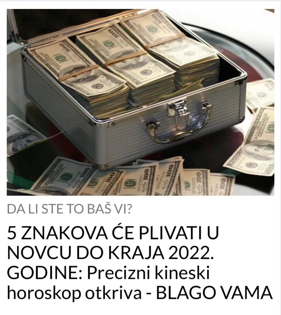 POGLEDAJTE KOJI ZNAKOVI CE PLIVATI U NOVCU DO KRAJA 2022. GODINE