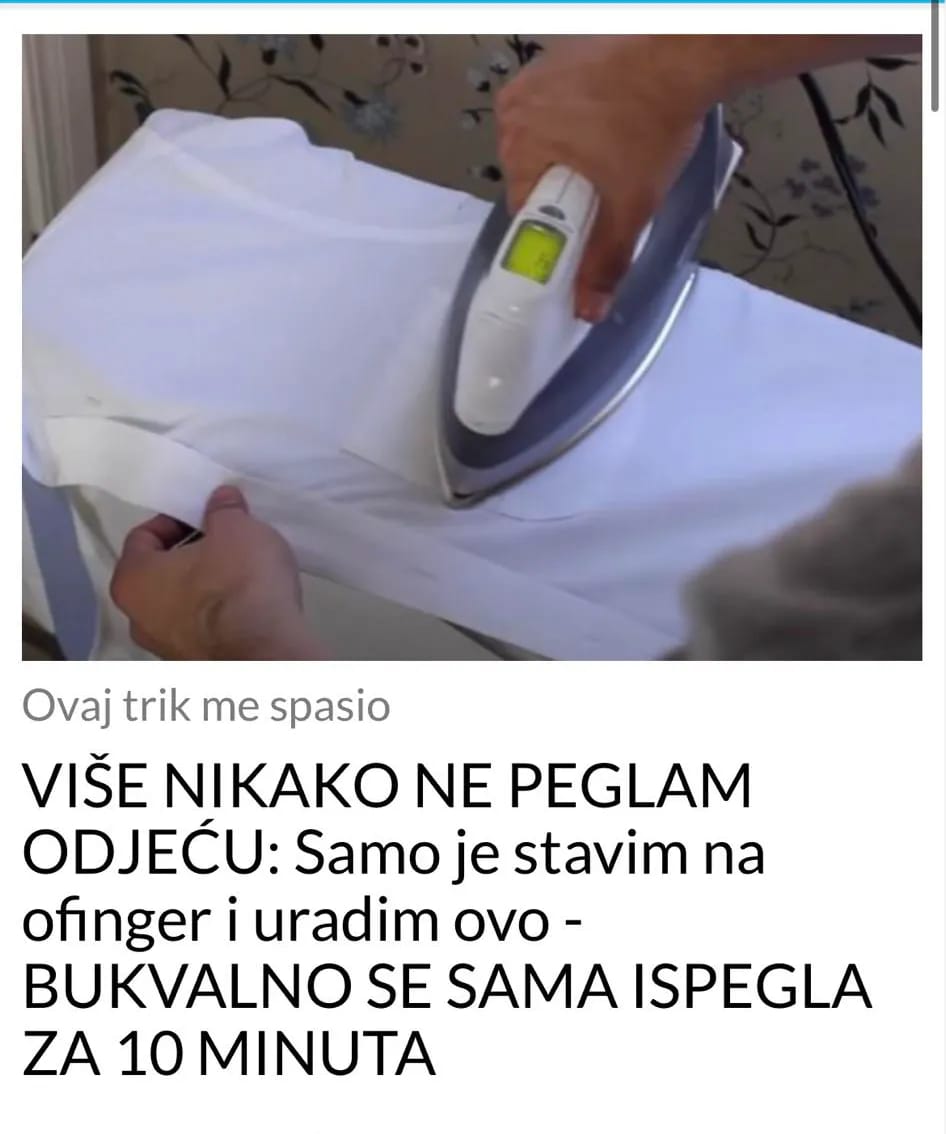 POGLEDAJTE KAKO DA VIŠE NE PEGLATE ODJEĆU