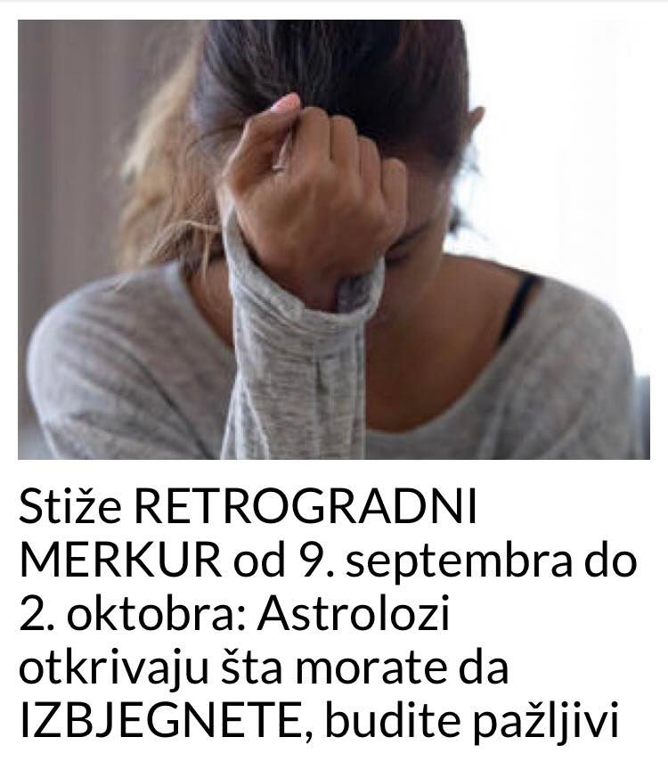 POGLEDAJTE ŠTA DA IZBJEGAVATE OD 9. SEPTEMBRA DO 2. OKTOBRA