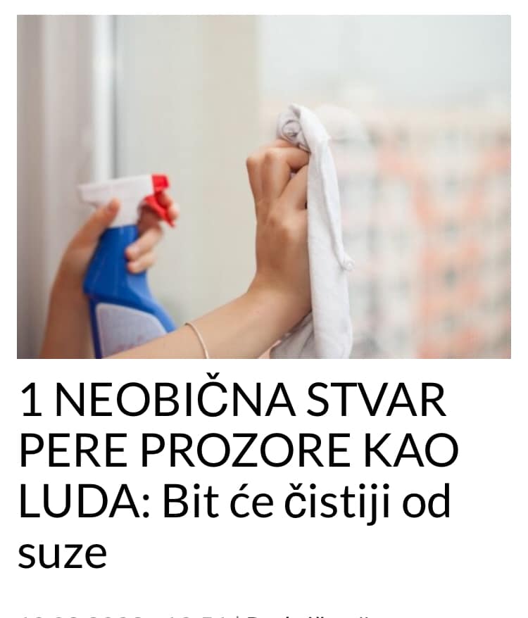 PROBAJTE OVAJ NEOBIČNI TRIK ZA ČIŠĆENJE PROZORA