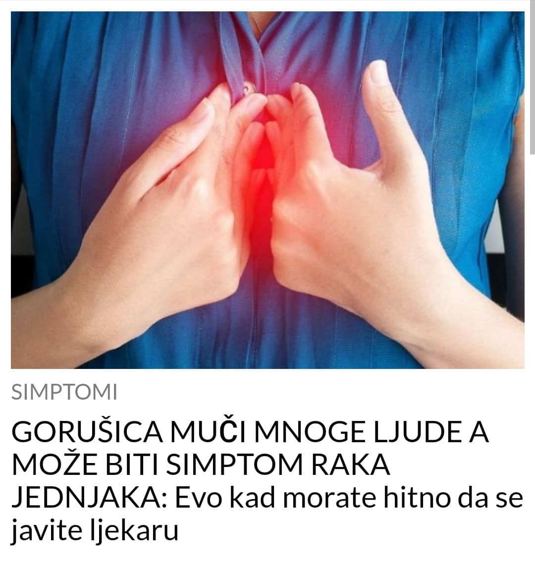 POGLEDAJTE ŠTA MOŽE BITI SIMPTOM RAKA JEDNJAKA