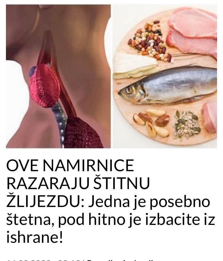 POGLEDAJTE NAMIRNICE KOJE RAZARAJU ŠTITNU ŽLIJEZDU