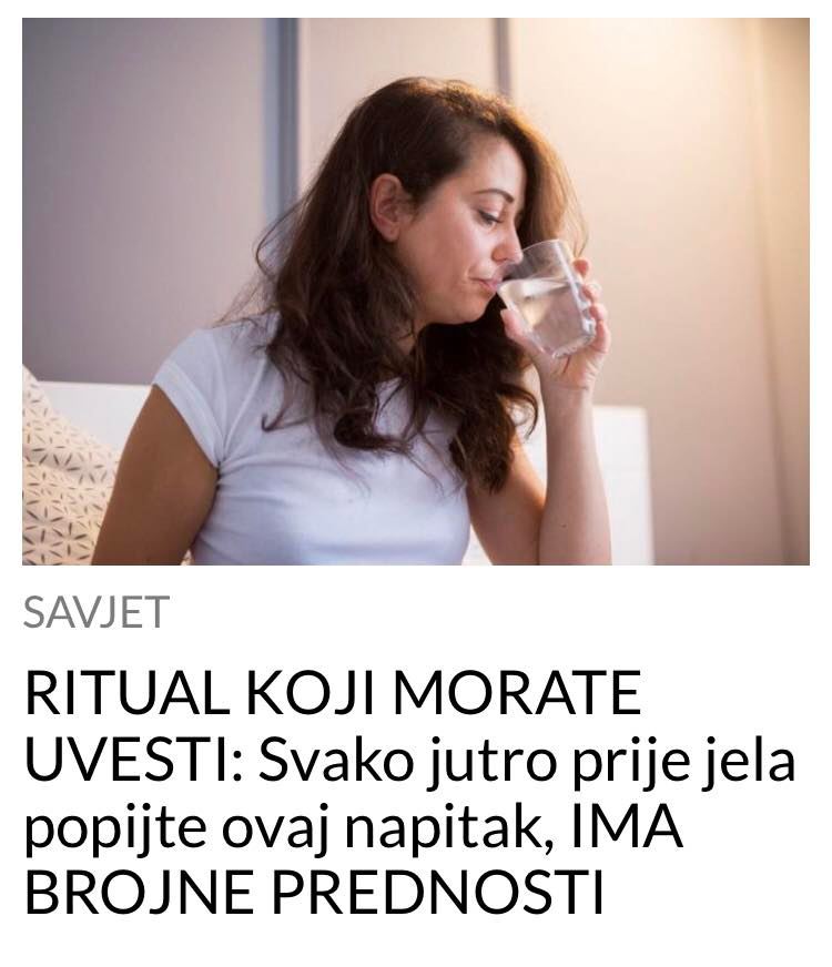 POGLEDAJTE KOJI NAPITAK BI TREBALO DA PIJEMO SVAKO JUTRO