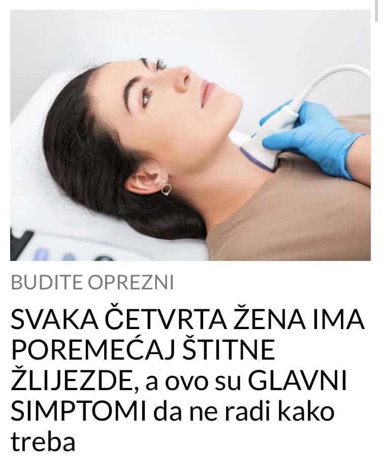 DANAS SVAKA ČETVRTA ŽENA IMA POREMEĆAJ ŠTITNE ŽLIJEZDE