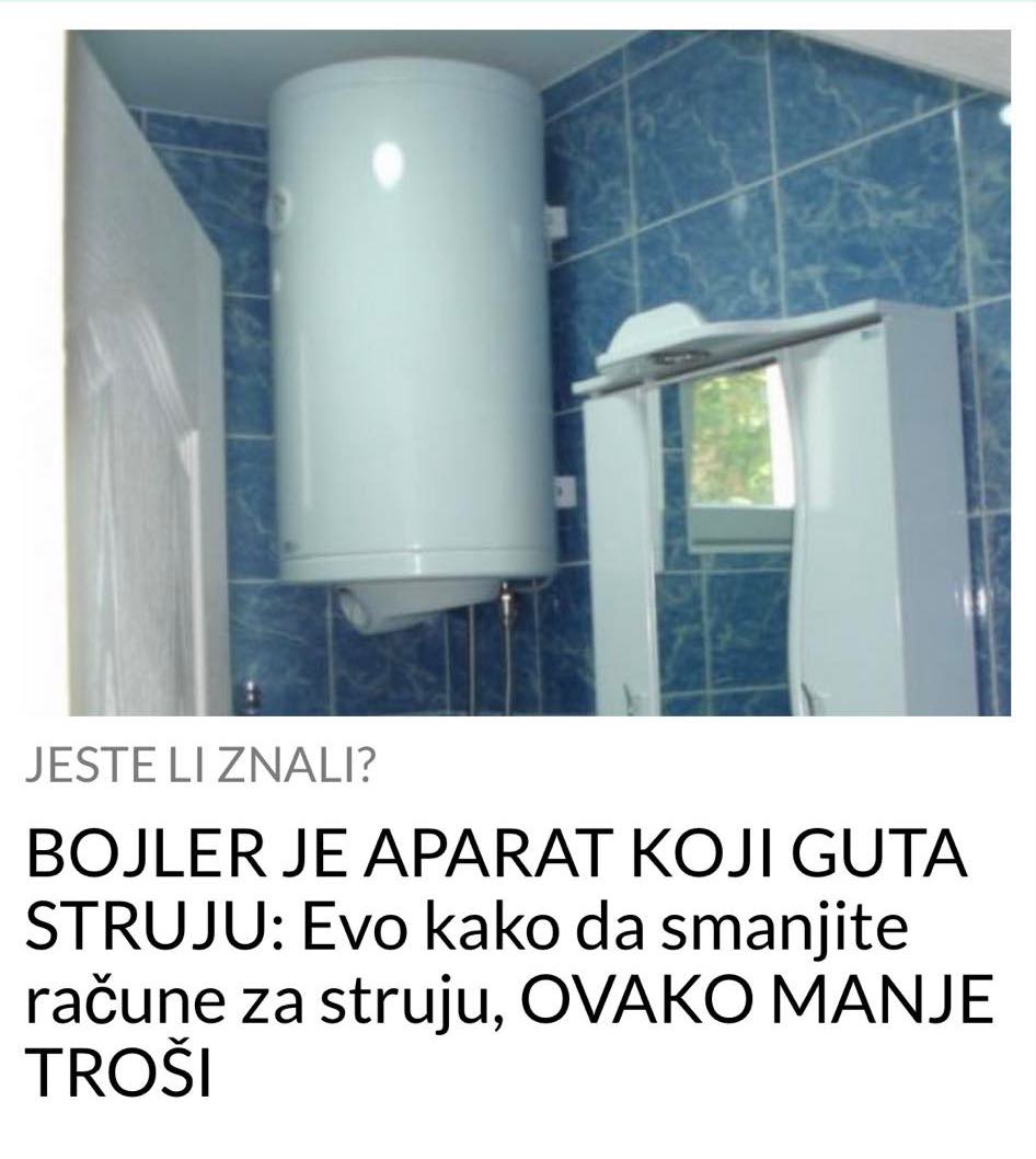 TRIK U KOJEM BOJLER TROSI MANJE STRUJE