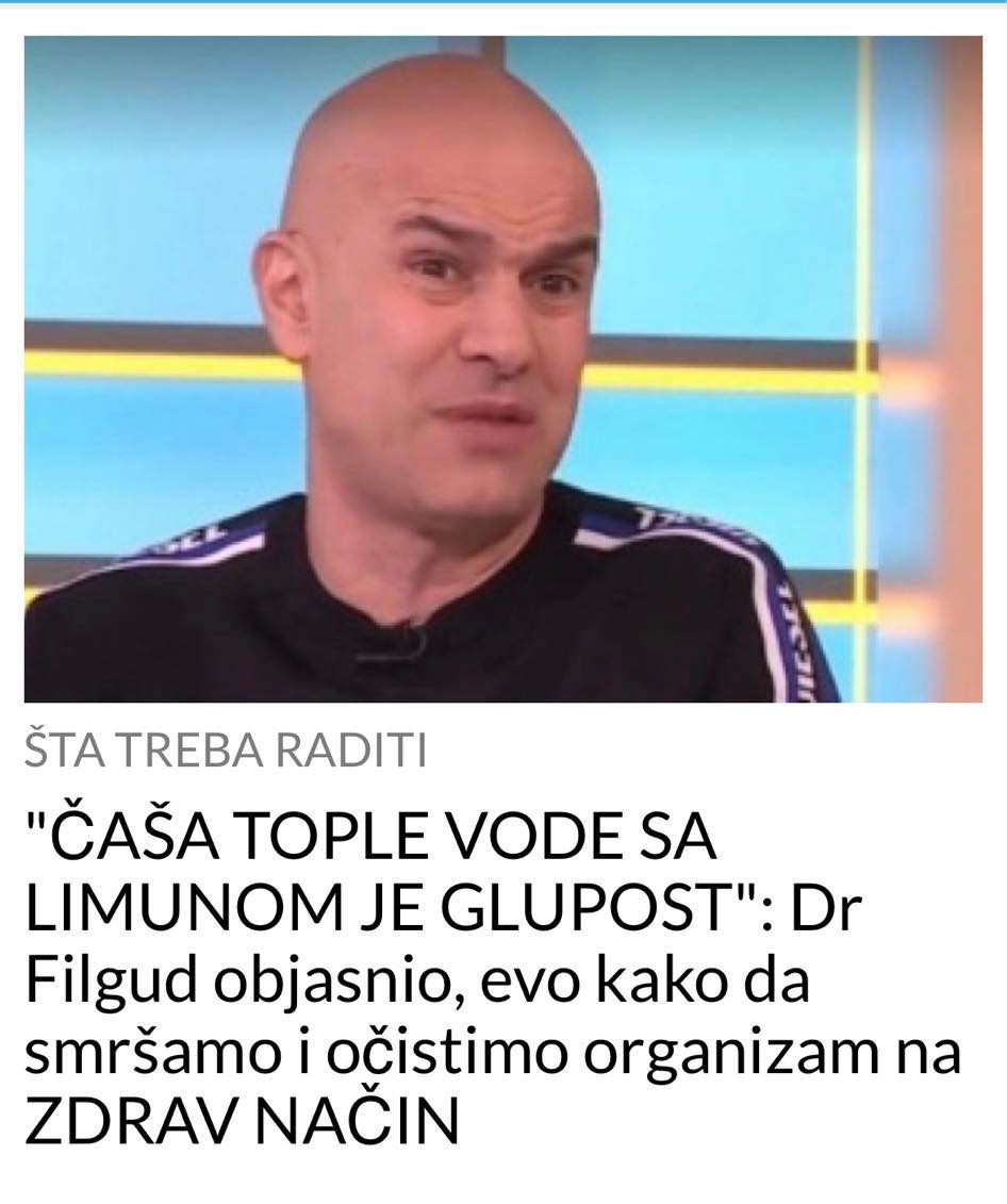 DR FILGUD OBJASNIO KAKO DA SMRSAMO I OCISTIMO ORGANIZAM NA ZDRAV NACIN