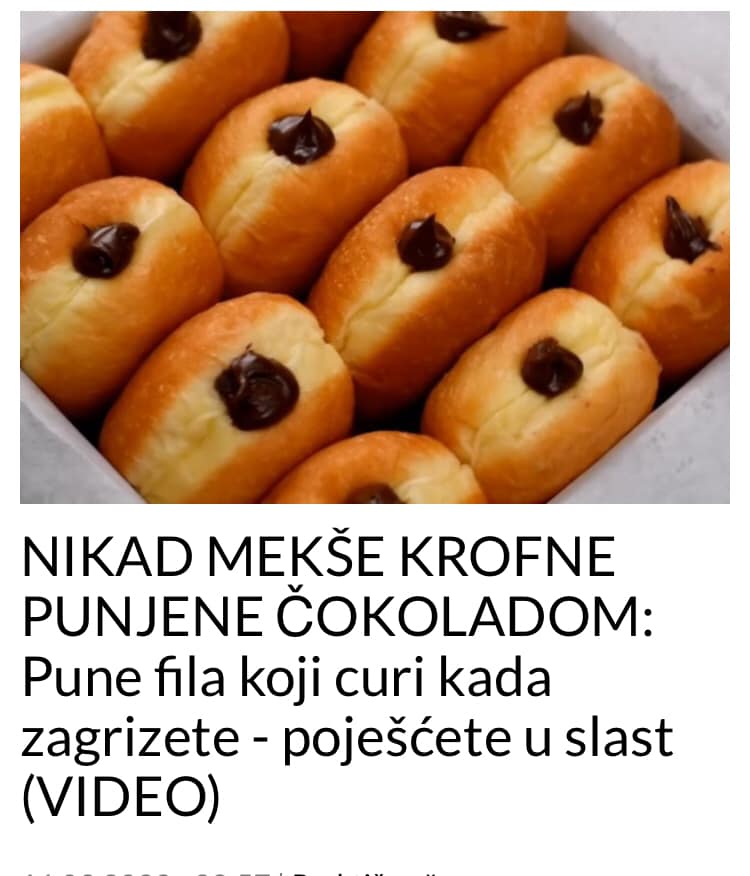 NIKAD MEKŠE KROFNE PUNJENE ČOKOLADOM