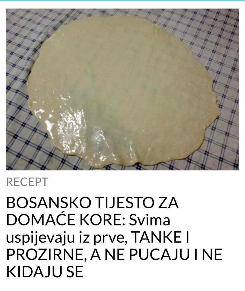 BOSANSKO TIJESTO ZA DOMAĆE KORE: