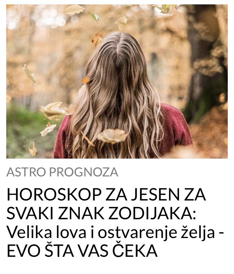 JESENSKI HOROSKOP ZA SVE ZNAKOVE