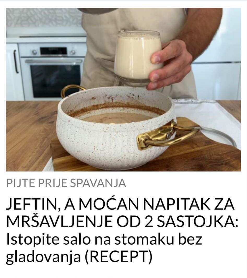 NAJMOĆNIJI NAPITAK ZA MRŠAVLJENJE OD SAMO DVA SASTOJKA