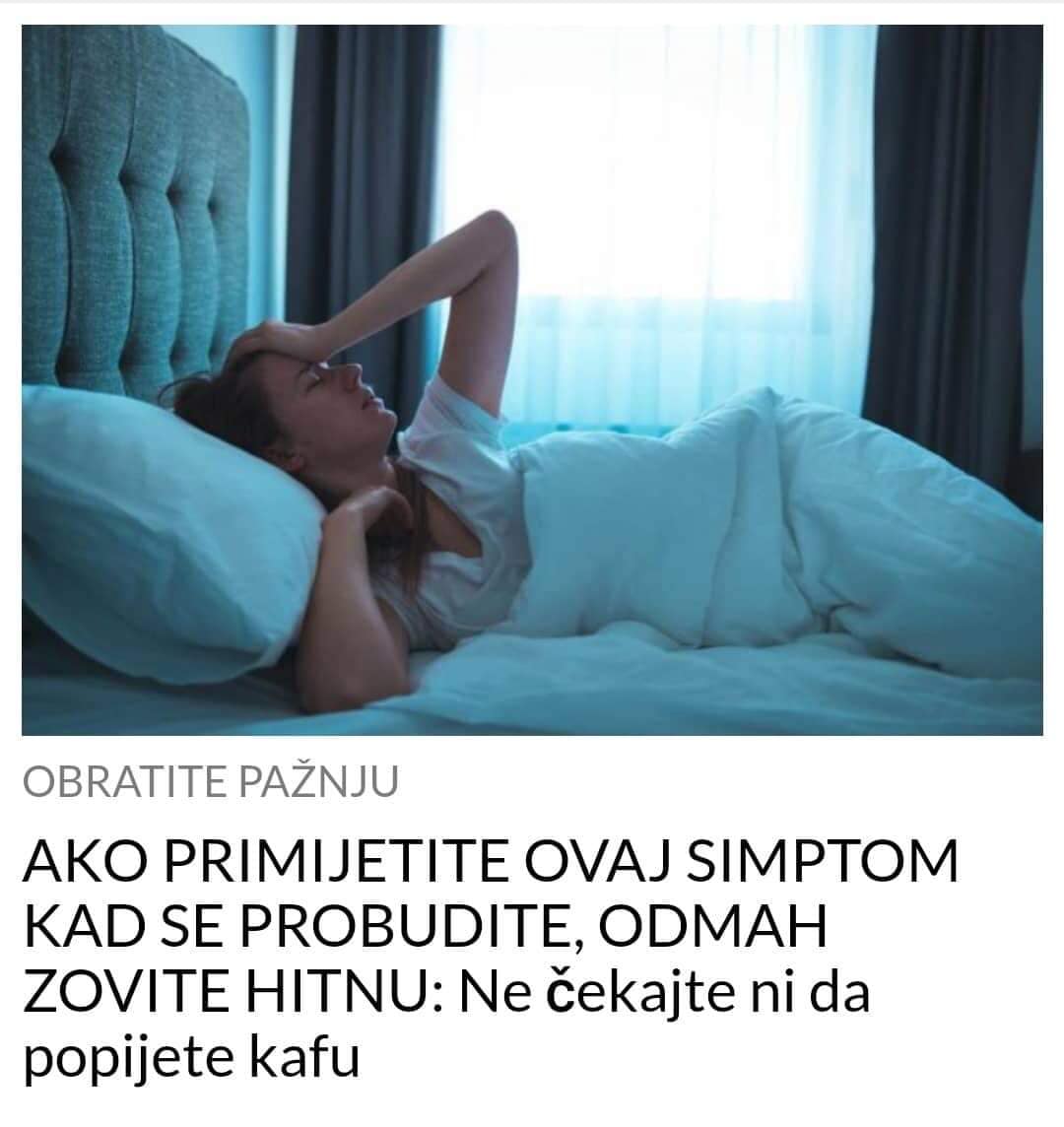 IMATE OVAJ SIMPTOM KADA SE PROBUDITE, EVO STA CETE URADITI