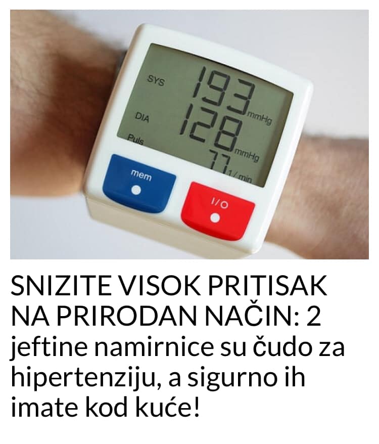 SNIZITE PRITISAK SA OVE DVIJE NAMIRNICE