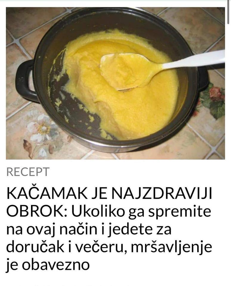 PRIRPEMITE OVAJ OBROK I JEDITE ZA DORUCAK I VECERU, MRSAVLJENJE JE OBAVEZNO