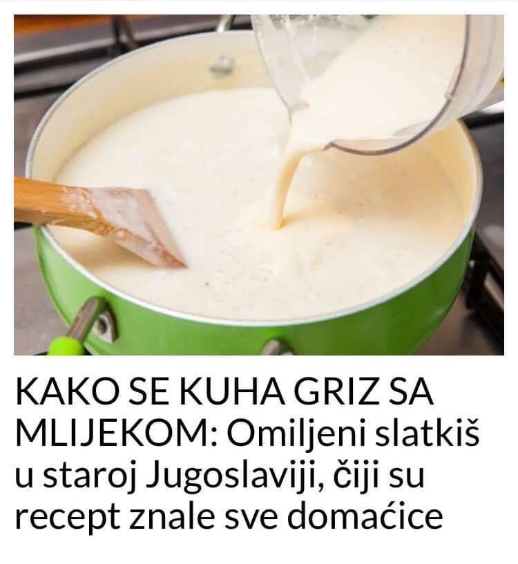 RECEPT ZA GRIZ SA MLIJEKOM