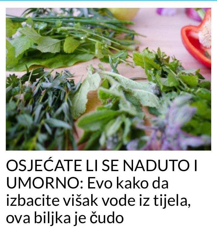 POGLEDAJTE POMOCU KOJE BILJKE MOZETE IZBACITI VISAK VODE IZ TIJELA