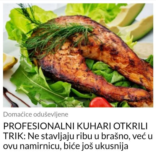 RECEPT ZA NAJUKUSNIJU RIBU, BEZ BRASNA