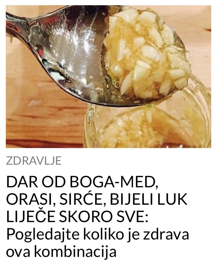 PROBAJTE OVAJ ČUDOTVORNI MED