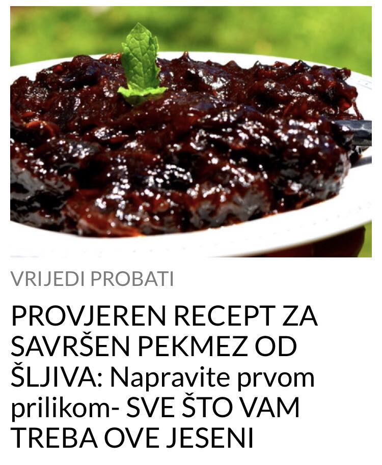 RECEPT ZA NAJSAVRŠENIJI PEKMEZ OD ŠLJIVA