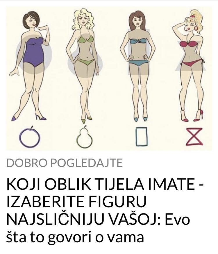 EVO ŠTA OBLIK VAŠEG TIJELA GOVORI O VAMA