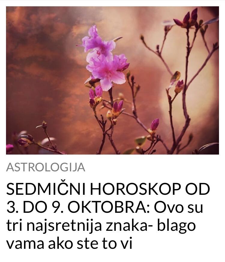 SEDMIČNI HOROSKOP