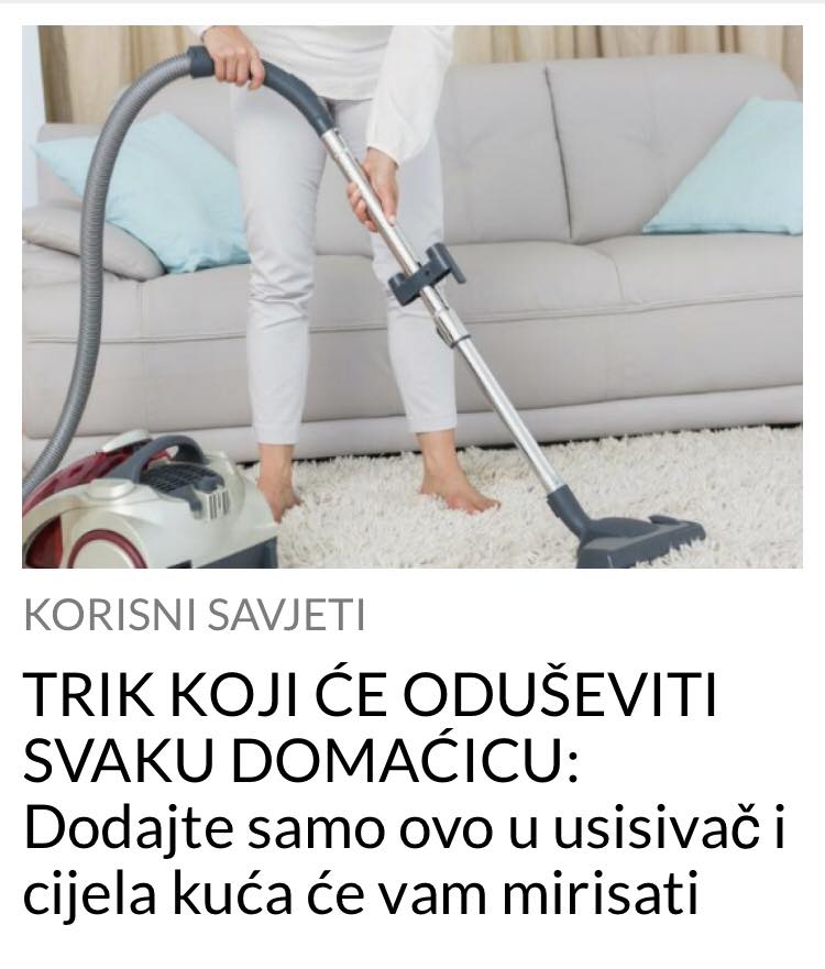 POGLEDAJTE STA TREBATE DODOATI U USISIVAC DA BI CIJELA KUCA MIRISALA