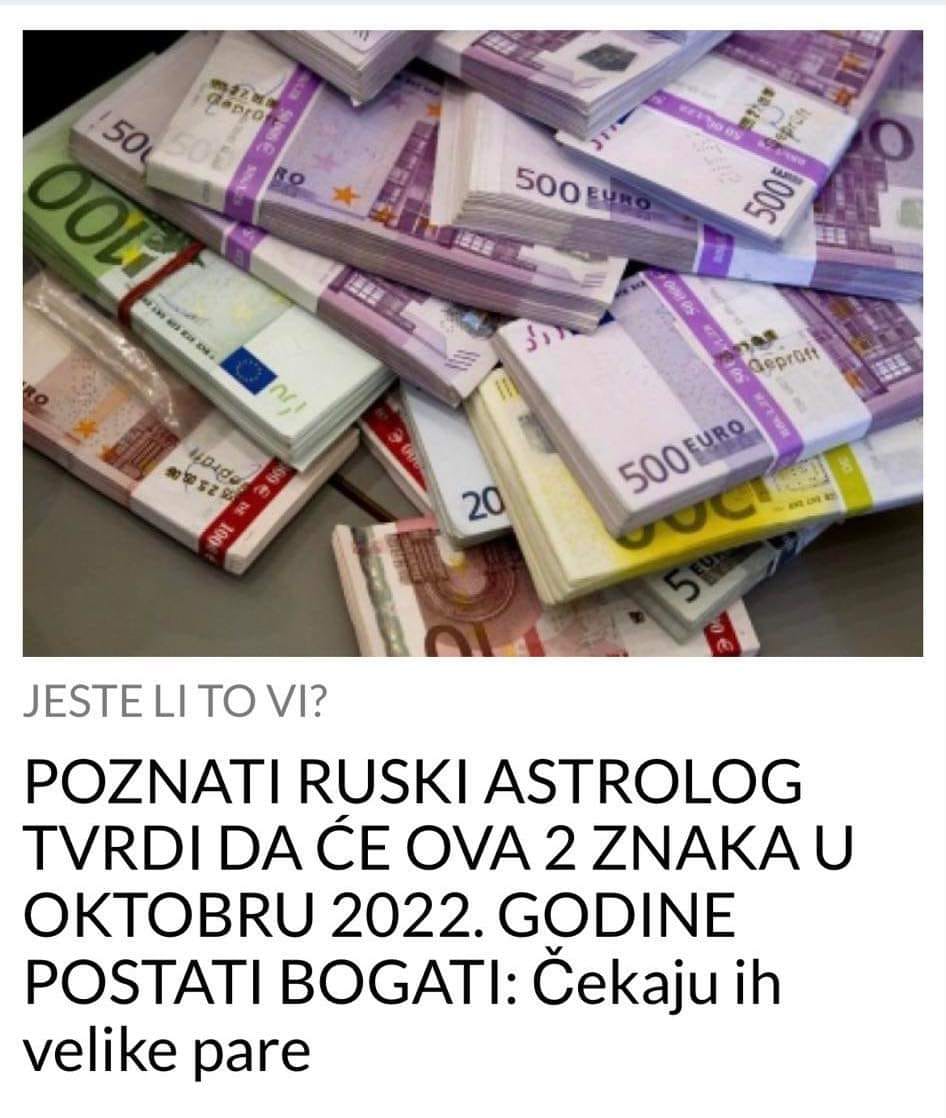 POGLEDAJTE KOJA 2 ZNAKA CE U OKTOBRU POSTATI BOGATI