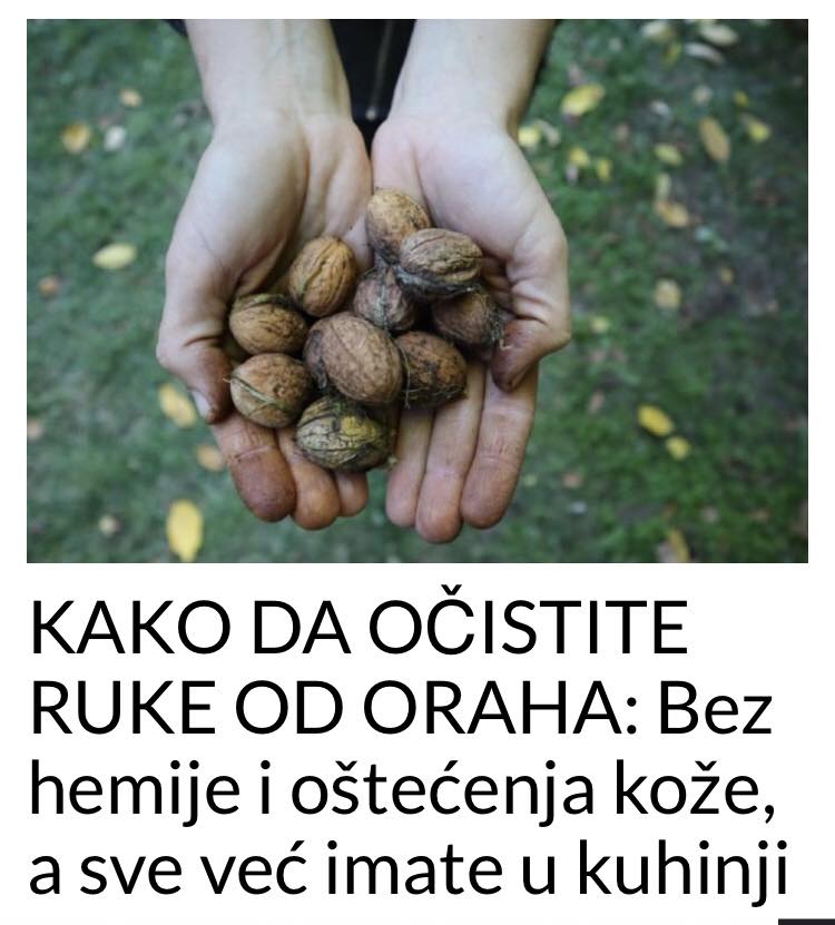 OČISTITE RUKE OD ORAHA SA OVIM KUHINJSKIM PREPARATIMA