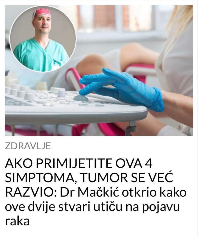 EVO KOJA SU 4 SIMPTOMA DA SE TUMOR RAZVIO