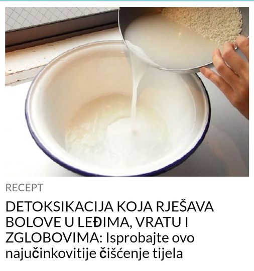 POGLEDAJTE DETOKSIKACIJA KOJA RJEŠAVA BOLOVE U LEĐIMA, VRATU I ZGLOBOVIMA!