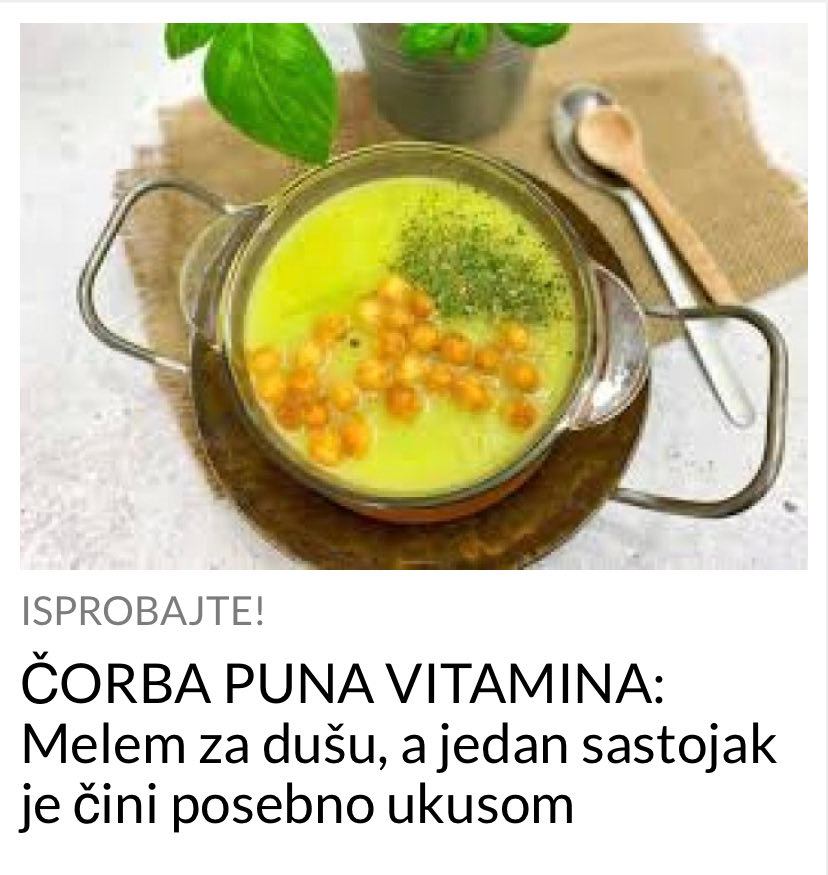 POGLEDAJTE RECEPT ZA CORBU PUNU VITAMINA