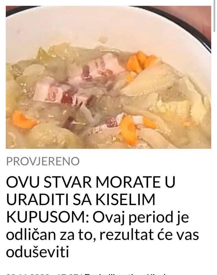 RECEPT ZA KUPUS KOJI MORATE DA PROBATE OVE ZIME