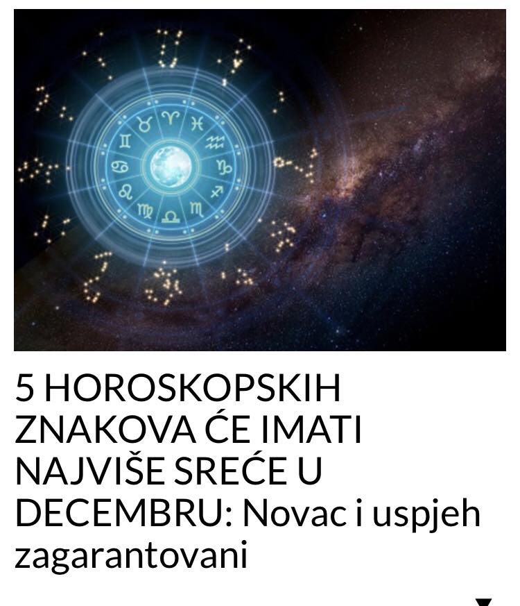 POGLEDAJTE KOJIH 5 HOROSKOPSKIH ZNAKOVA ĆE IMATI NAJVIŠE SREĆE U DECEMBRU