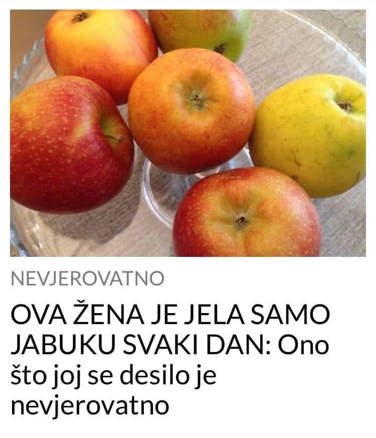 EVO ŠTA ĆE VAM SE DESITI AKO SVAKI DAN JEDETE JABUKE