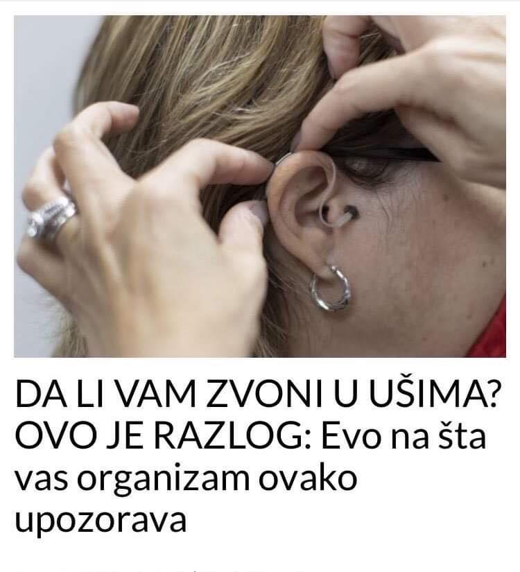 DA LI VAM ZVONI U UŠIMA? OVO JE RAZLOG: