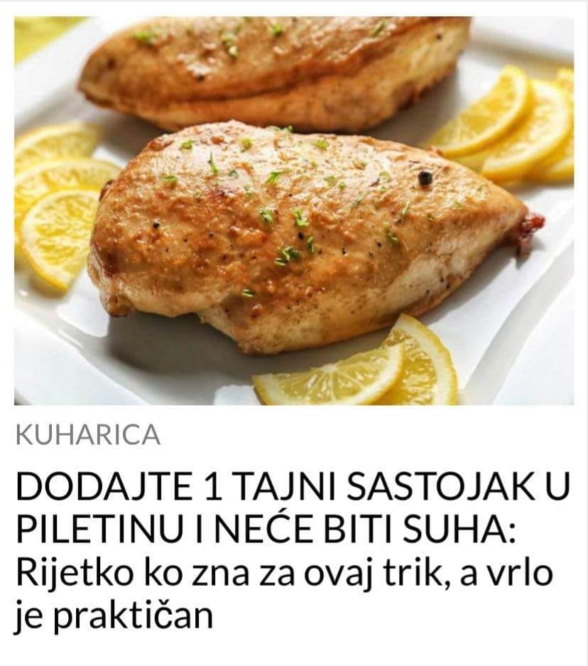 Dodate li piletini jedan tajni sastojak i neće se osušiti