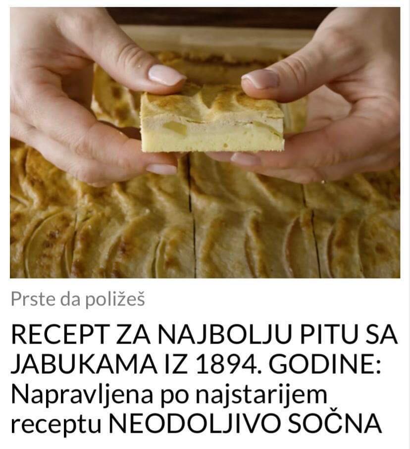 POGLEDAJTE RECEPT ZA NAJBOLJU PITU OD JABUKA