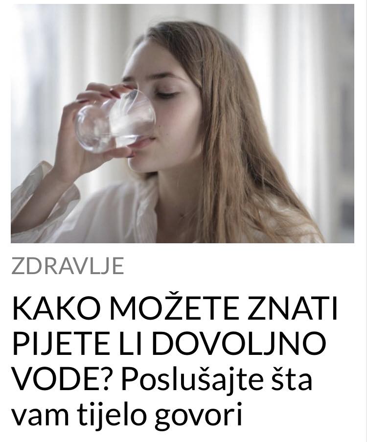 POGEDAJTE KAKO MOŽETE ZNATI PIJETE LI DOVOLJNO VODE