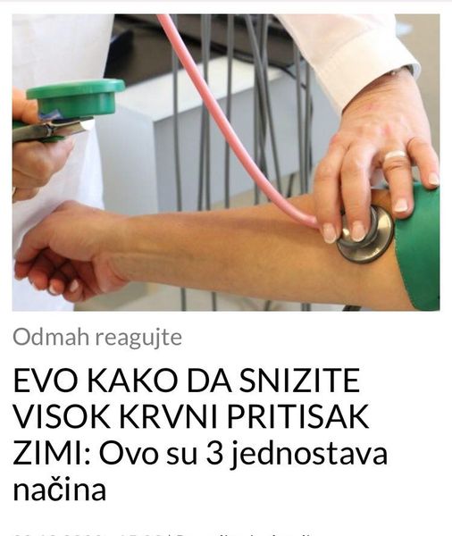 POGLEDAJTE KAKO SNIZITI PRITISAK!