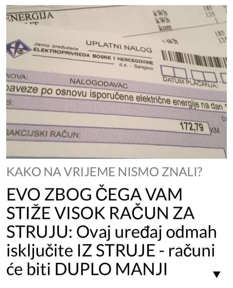 OVO JE RAZLOG ZBOG KOJEG VAM STIŽE VISOK RAČUN ZA STRUJU