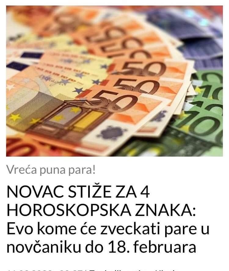 EVO ZA KOJA 4 ZNAKA ZODIJAKA STIŽE NOVAC DO 18. FEBRUARA