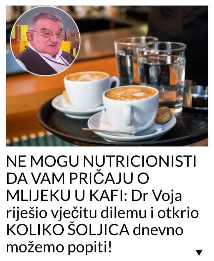 POGLEDAJTE STA JE IZJAVIO DR.VOJISLAV O UNOSENJU KAFE U ORGANIZAM