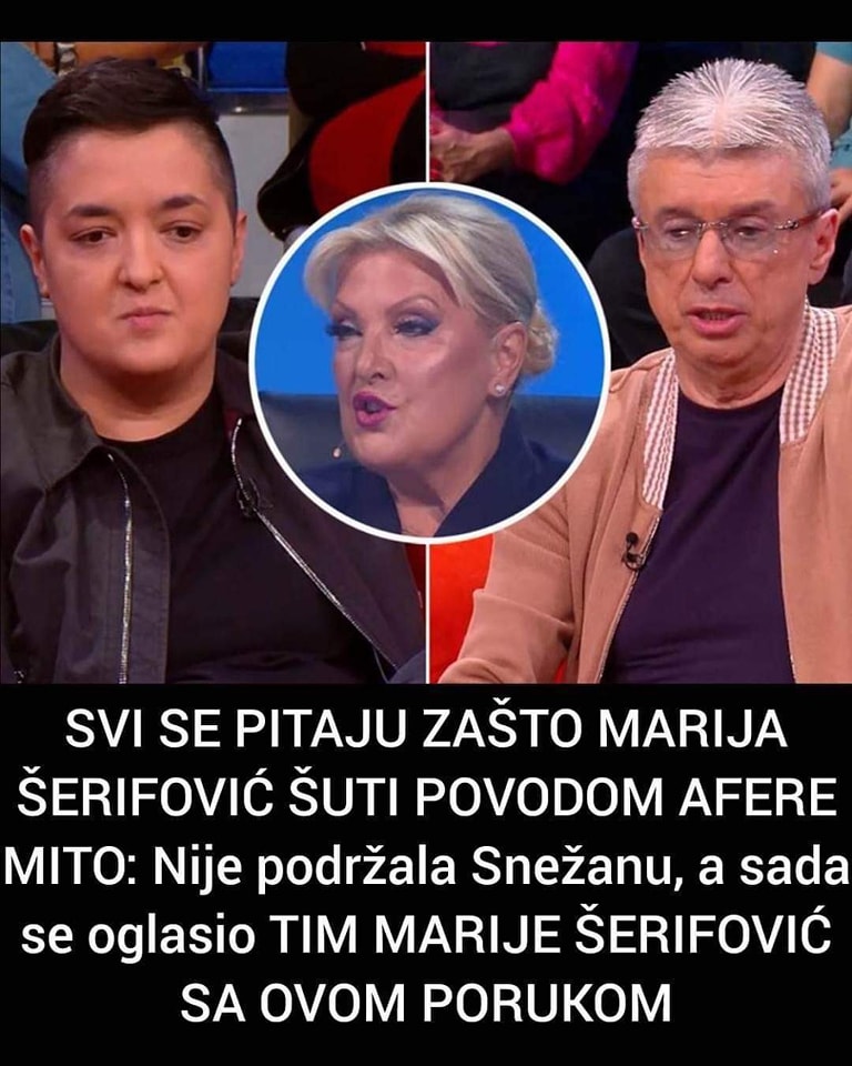 POGLEDAJTE ZASTO MARIJA SERIFOVIC SUTI POVODOM AFERE MITO