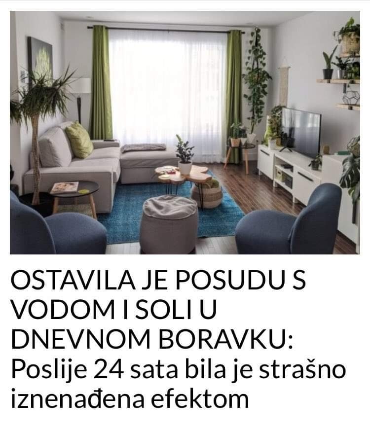 OSTAVILA JE POSUDU S VODOM I SOLI U DNEVNOM BORAVKU:  Poslije 24 sata bila je strašno iznenađena efektom