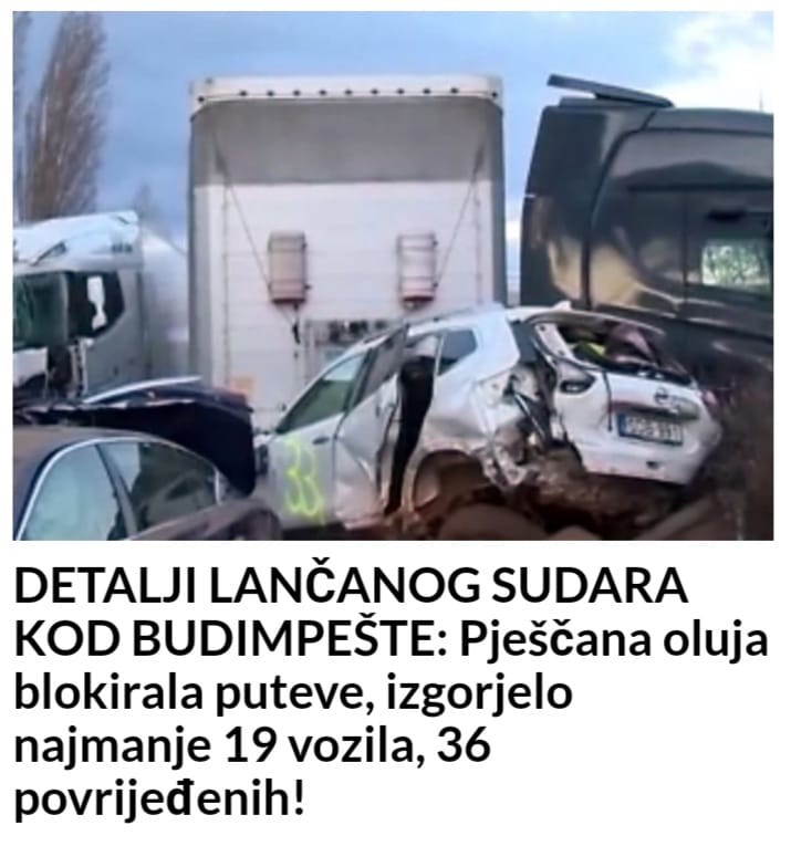 POGLEDAJTE DETALJE LANČANOG SUDARA KOD BUDIMPEŠTE