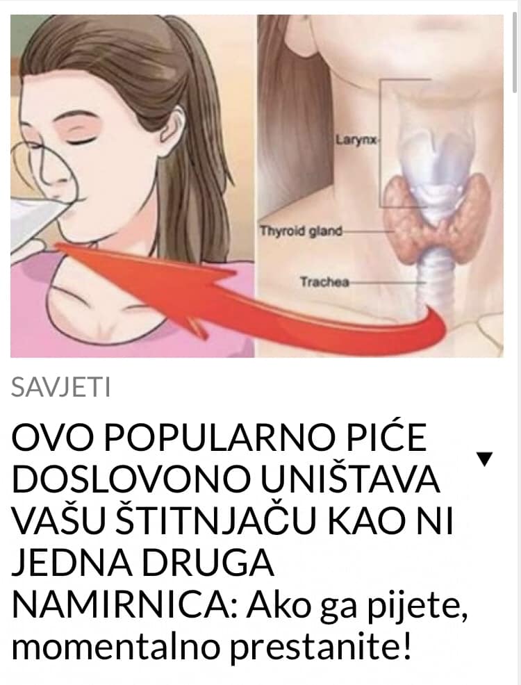 POGLEDAJTE POPULARNO PIĆE SA KOJIM PONIŠTAVATE PROBLEME SA ŠTITNOM