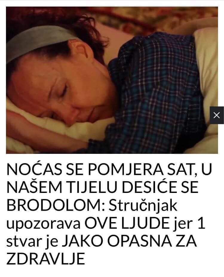 POGLEDAJTE KOJE POSLJEDICE NOSI POMJERANJE SATA