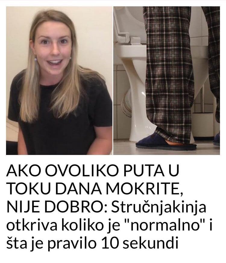 POGLEDAJTE KOLIKO PUTA NA DAN NIJE DOBRO MOKRITI