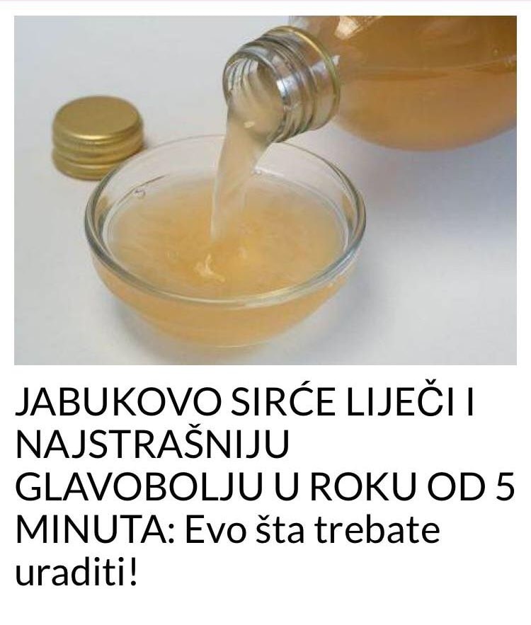 POGLEDAJTE NAČIN KAKO DA JABUKOVO SIRĆE KORISTITE KAO OBLOG U SLUČAJU JAKIH GLAVOBOLJA